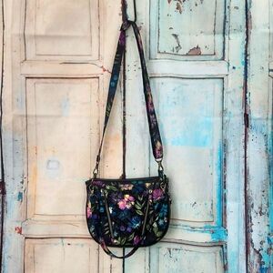 Lug Swivel Convertible Crossbody or Shoulder Bag Bloom Black RFID Expandable
